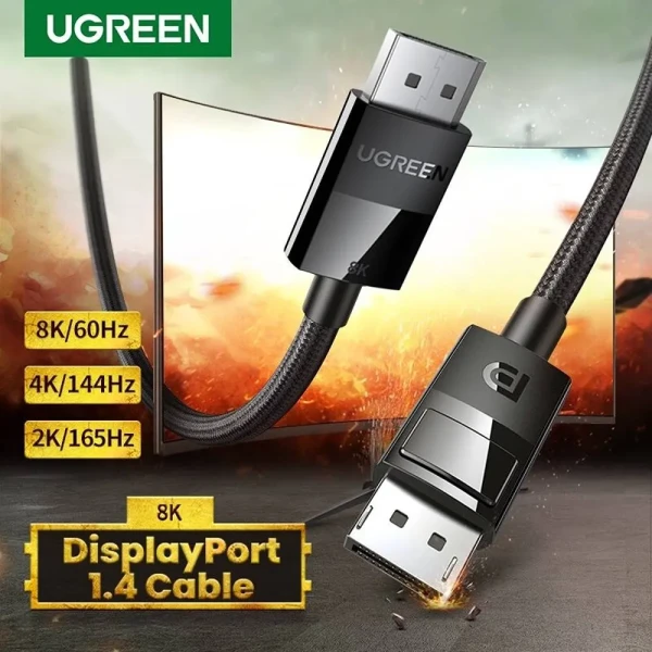 UGREEN DisplayPort 1.4 Kabl 8K@60Hz 4K@144Hz 5m Pleteni– (80394)