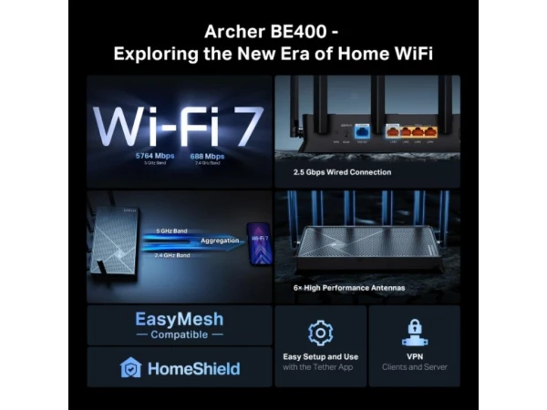 Bežicni ruter TP-LINK Archer BE400 WiFi7' ( 'ARCHER BE400' ) 