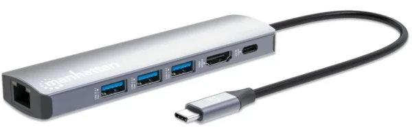 Docking station Manhattan 153959 6in1 USB-C - HDMI 3xUSB GLAN PD 100W
