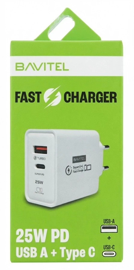 Bavitel punjač 25W Usb A+ Type C bela ( 92016 )