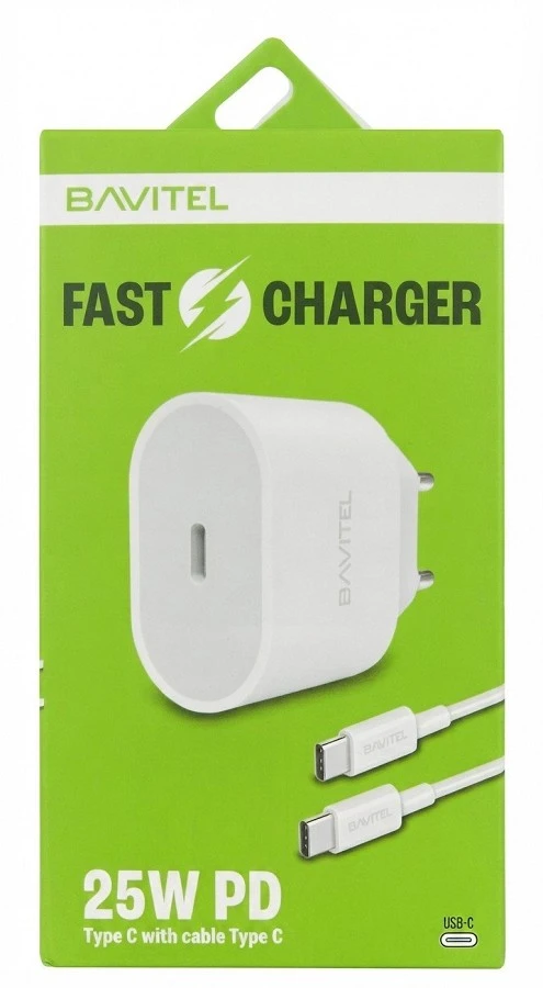 Bavitel punjač 25W Type C + kabl Type C bela ( 92019 )