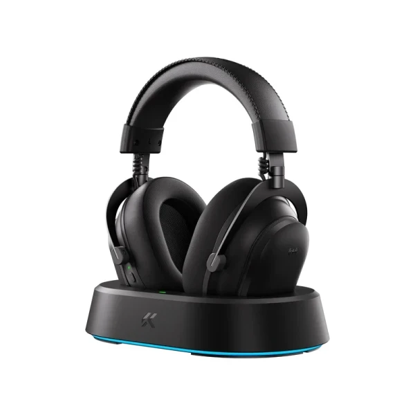 Bežične gaming slušalice MCHOSE V9 Turbo 60mm Tri-mode 2000mAh Steel Black + Charging Dock RGB