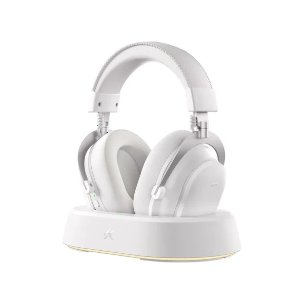 Bežične gaming slušalice MCHOSE V9 Turbo 60mm Tri-mode 2000mAh Icy White + Charging Dock RGB