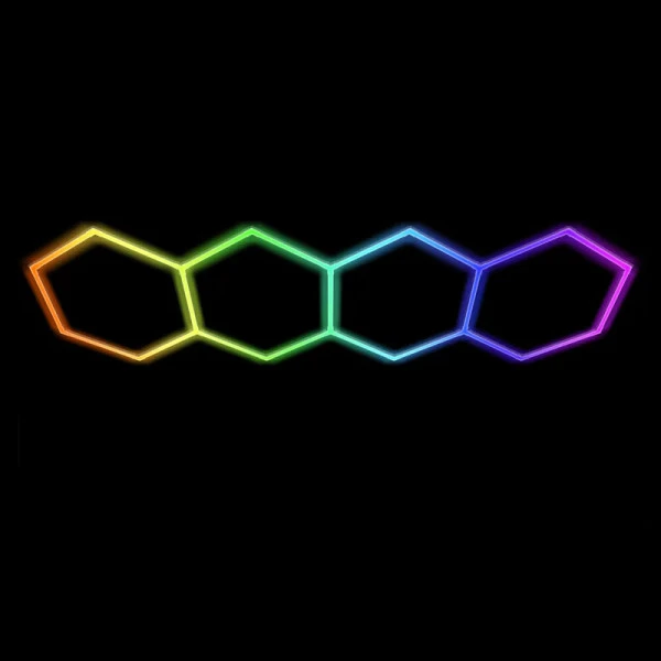Hexagon LED tube 4 heads RGB 12V 410mm 21pcs 