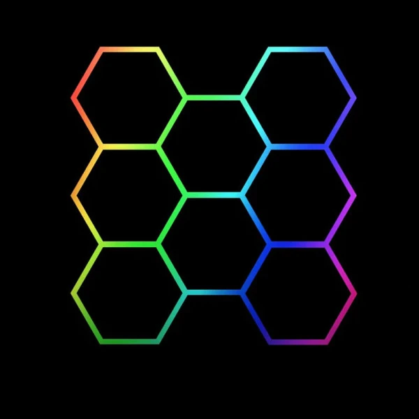 Hexagon LED tube 8 heads RGB 12V 410mm 35pcs 