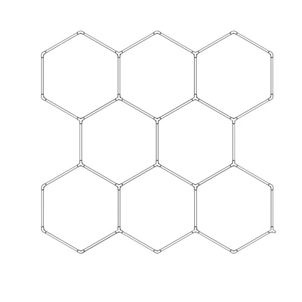 Hexagon LED tube 8 heads light 280W 6500K 2450*2360mm 