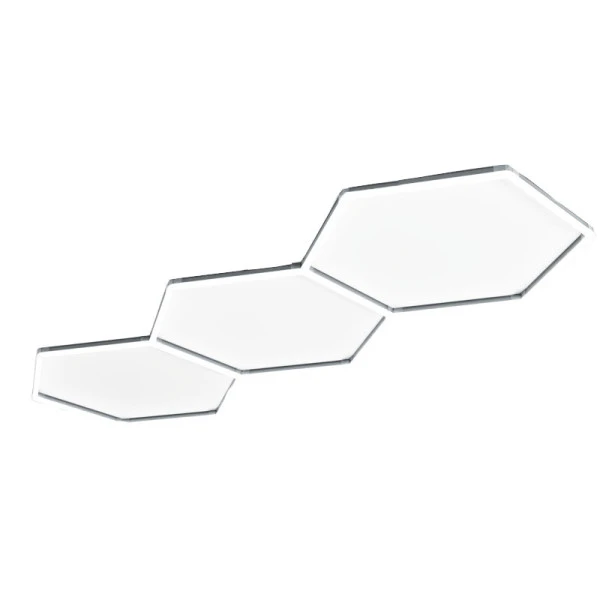 Hexagon LED tube 3 heads lights 128W 6500K tube: 440mm 16pcs, 100-110LM/W PF＞0.5 CRI＞80 PC 