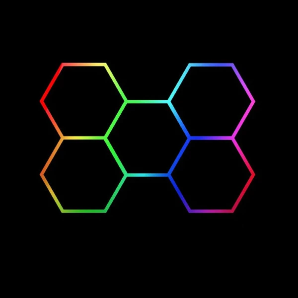 Hexagon LED tube 5 heads RGB 12V 410mm 24pcs 