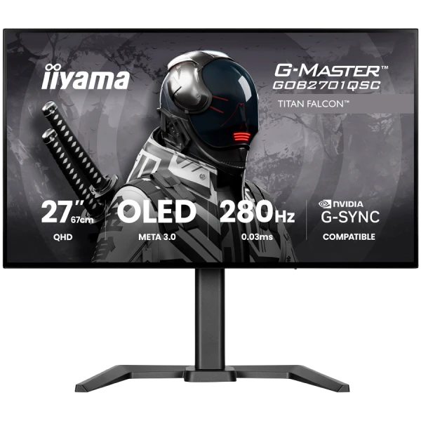 27'' META3-OLED Gaming, G-Master Titan Falcon,2560x1440 280Hz, 1500cd 2xHDMI 2.1, DP, USB-C (65W PD) Speakers, USB 2x3.2, KVM ( GOB2701QSC-B