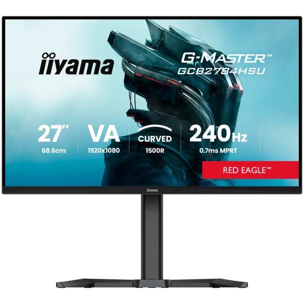 IIYAMA Gaming Monitor 27 inch VA panel curved 1500R G Master Red Eagle FreeSync Premium 1920x1080 165Hz 250 cd m2 DisplayPort 2xHDMI 1ms MP