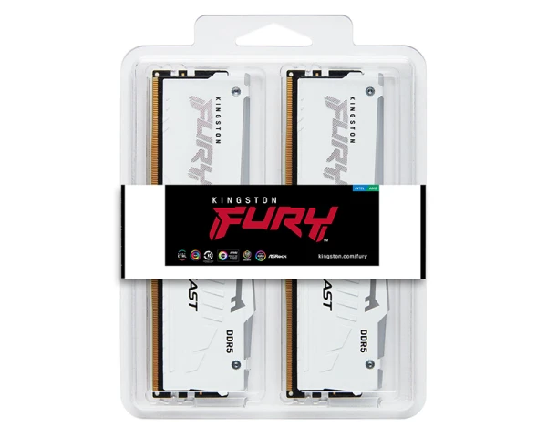 KINGSTON DIMM DDR5 32GB (2x16GB kit) 6400MT s KF564C32BWEAK2-32 FURY Beast White RGB EXPO