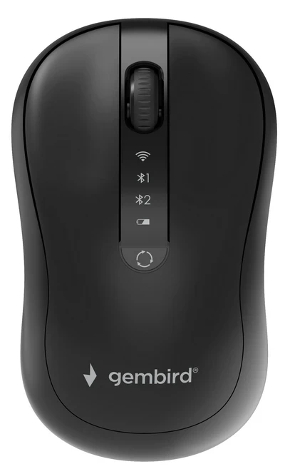 MUSW2-4B-01 Gembird Bežieni miš sa 4 tastera, Dual Mode, crni,800-1600 DPI,1.0 m