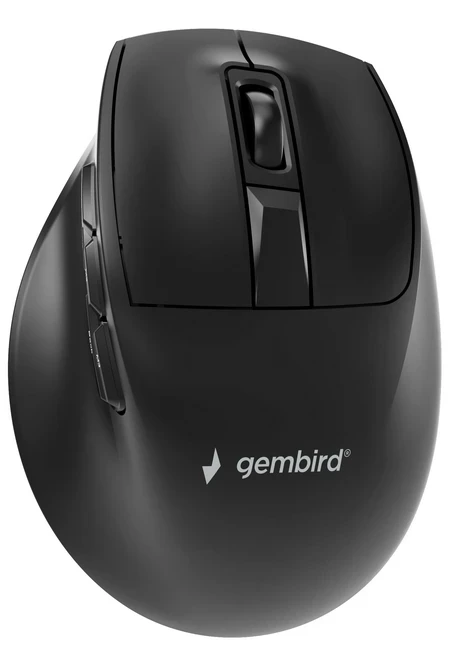 MUSW3-9B-01 Gembird Bežieni ergonomski miš sa 9 tastera i tri režima rada,crna,800-2400DPI,BT+USB,1m