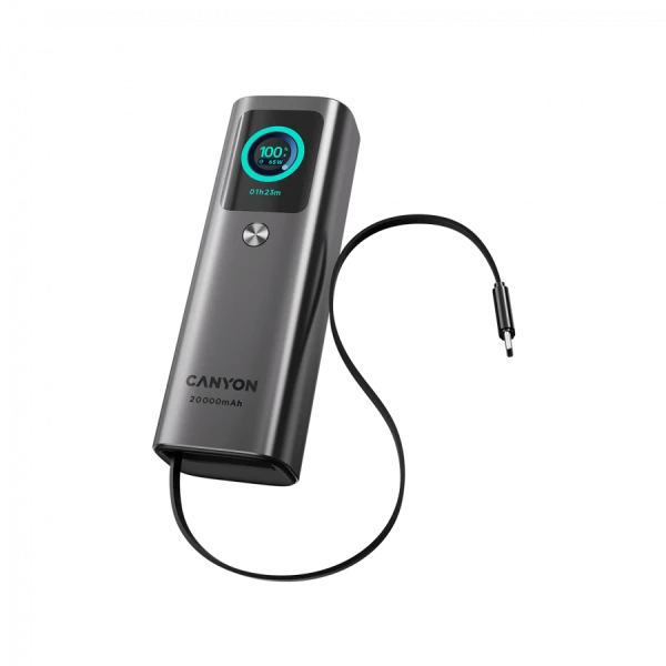 CANYON Built-in cable power bank OnPower 265 20000mAh 165W Aluminium Dark grey ( CNS-CPB265DG )