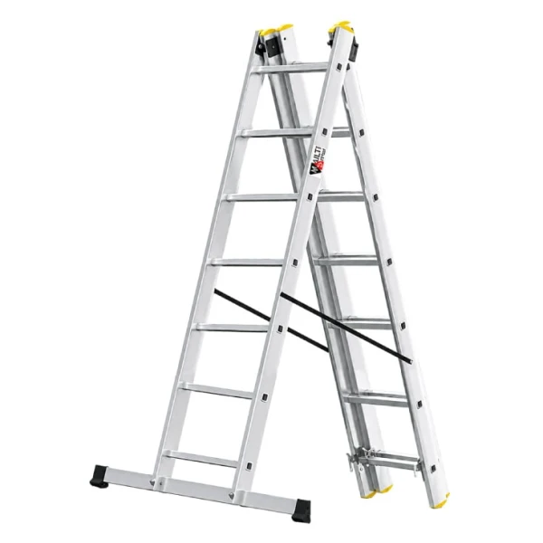 Aluminijumske trodelne merdevine 3x7 gazišta 150 kg   ( CR4974 )