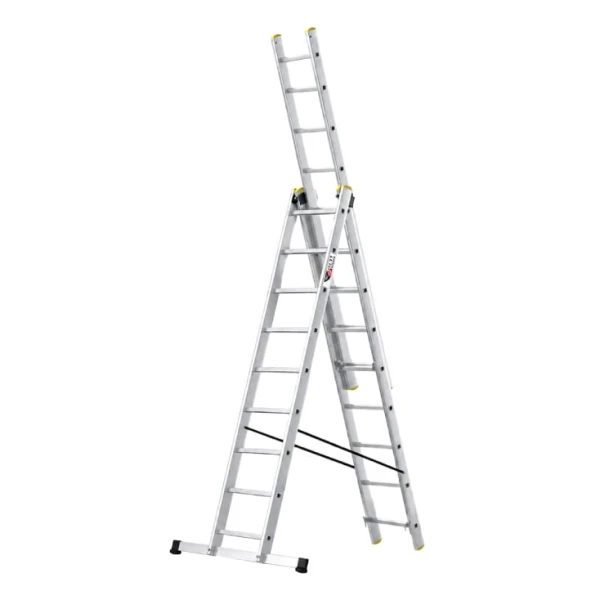 Aluminijumske trodelne merdevine 3x9 gazišta 150 kg   ( CR4981 )