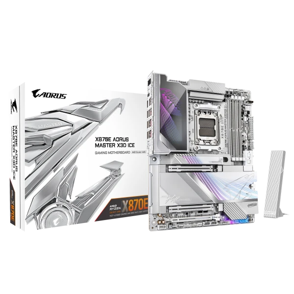AM5, X870E AORUS MASTER X3D ICE, 4x DDR5 DIMM, X3D Turbo Mode 2.0 : Incredible X3D performance unleashed by AI DDR5 OC up to 9000MT/s ( X87