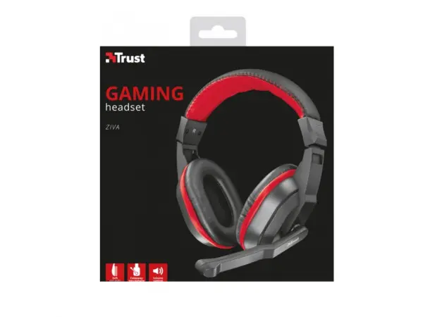 Slušalice TRUST Ziva žične3,5mm+2x3,5mmgamingcrno crvena' ( '21953' ) 