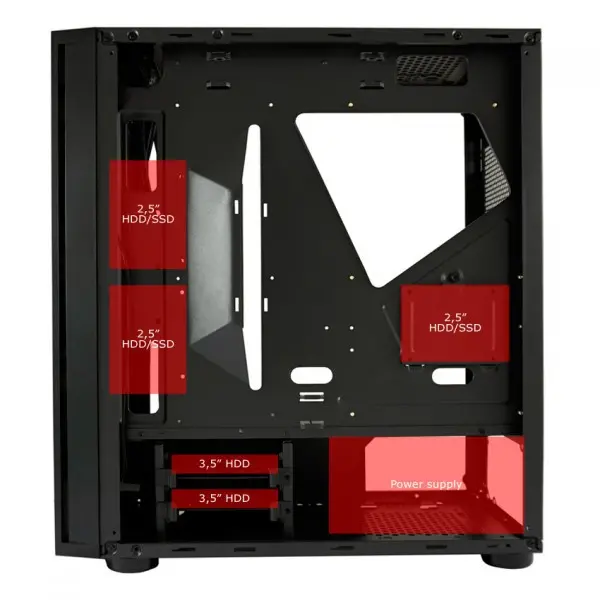 TOWER LC POWER Midi-ATX LC-800B-ON Interlayer X Gaming