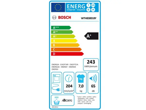 Veš mašina BOSCH WTH83001BYza šušenje7kgA+84,2x59,8x59,9cmbela' ( 'WTH83001BY' ) 