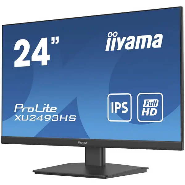 iiyama ProLite XU2493HS-B4, 23.8'', 16:9,  Full HD 1920x1080 @75Hz 4ms (DisplayPort&HDMI, 2.1 megapixel), 250 cdm˛, IPS panel technology LED