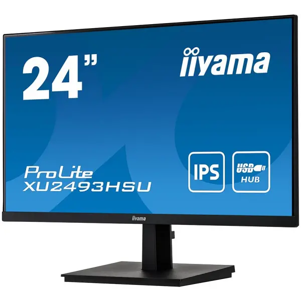 iiyama 24'' ETE IPS-panel, 1920x1080, 4ms, 250cdm˛, Speakers, VGA, HDMI, DisplayPort, USB-HUB (23,8'' VIS) ( XU2493HSU-B1 ) 