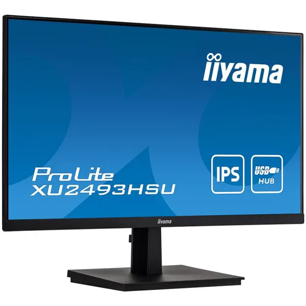 iiyama 24'' ETE IPS-panel, 1920x1080, 4ms, 250cdm˛, Speakers, VGA, HDMI, DisplayPort, USB-HUB (23,8'' VIS) ( XU2493HSU-B1 ) 