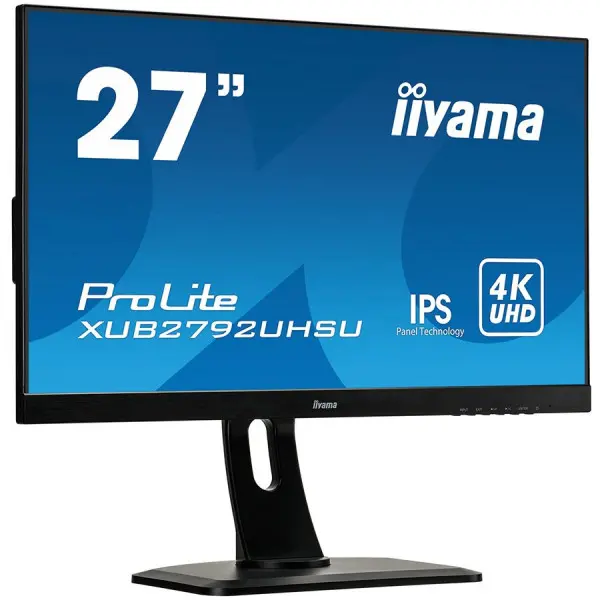 IIYAMA Monitor Prolite, 27'' ETE, ULTRA SLIM LINE, 3840x2160 UHD, IPS, 4ms, 13cm height adj. stand, 300cdm˛, DVI, HDMI, DisplayPort, Speaker