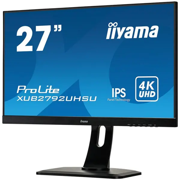 IIYAMA Monitor Prolite, 27'' ETE, ULTRA SLIM LINE, 3840x2160 UHD, IPS, 4ms, 13cm height adj. stand, 300cdm˛, DVI, HDMI, DisplayPort, Speaker