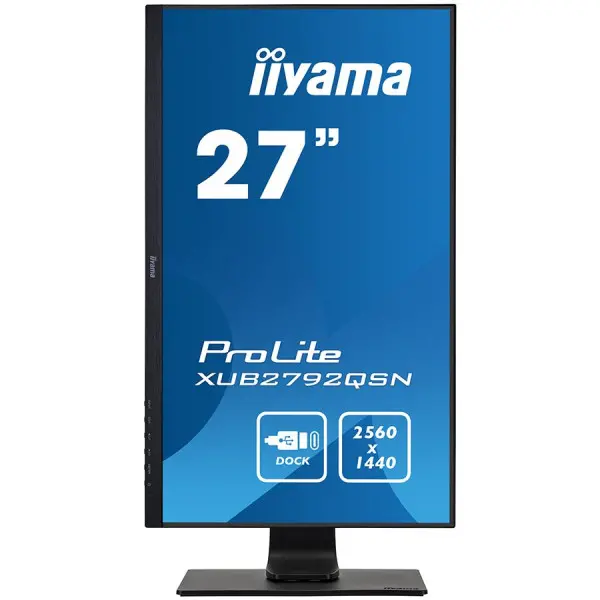 IIYAMA Monitor 27'' ETE IPS-panel, 2560x1440, USB-C Dock (65W, LAN, DP-OUT, USB3.0x2) 13cm Height Adj. Stand, Pivot, 4ms, 350 cdm˛, Speakers