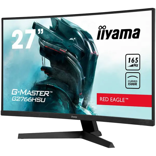 iiyama 27'' G2766HSU-B1, Full HD 1920x1080, 16:9, 250 cdm˛, 165Hz refresh rate, 1 ms, curved VA panel, FreeSync, DisplayPort x 1 (v.1.4), HD