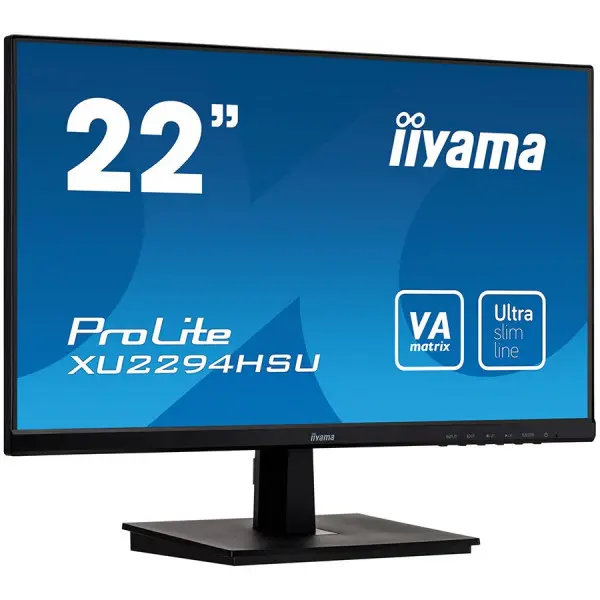IIYAMA Monitor Prolite, 21,5'' ULTRA SLIM LINE VA-panel, 1920x1080, 250cdm˛, Speakers, VGA, HDMI, DisplayPort, 4ms, USB 2x2.0 ( XU2294HSU-B1