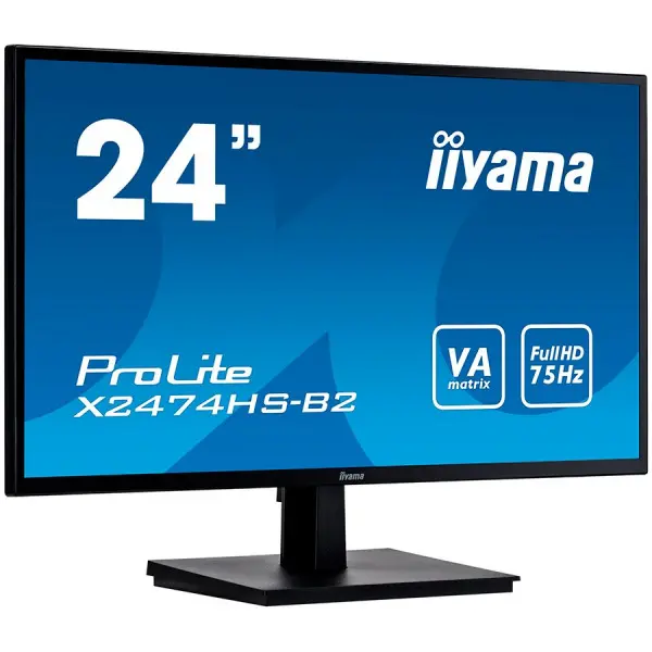 IIYAMA Monitor Prolite, 24'' 1920x1080, VA panel, 250cdm˛, VGA, DisplayPort, HDMI, 4ms, Speakers (23,6'' VIS) ( X2474HS-B2 ) 