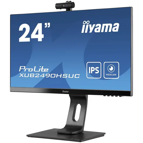 IIYAMA Monitor 24'' ETE IPS-panel, 1920x1080, Webcam 1080P Auto Focus, 13cm Height Adj. Stand, Pivot, 5ms, 250 cdm˛, Speakers, HDMI, Display
