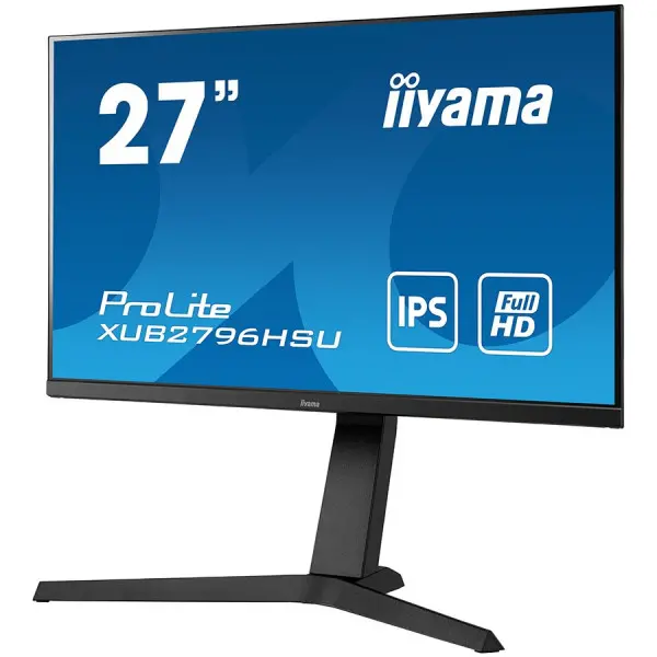iiyama 27'' ETE IPS-panel, 1920x1080,  250 cdm˛, 13cm Height Adj. Stand, Speakers, HDMI, DisplayPort, 1ms (MPRT), USB-HUB 2x2.0, Black ( XUB