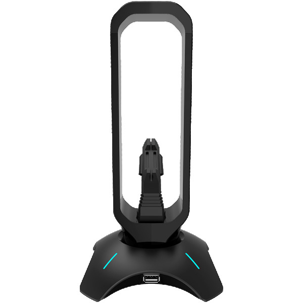 Gaming 3 in 1 Headset stand, Bungee and USB 2.0 hub, 2 USB hub, 1.5m standard USB to USB 5mm PVC cable, Weighted design with non-slip grip, (2)