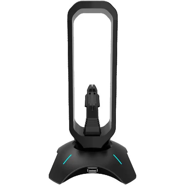 Gaming 3 in 1 Headset stand, Bungee and USB 2.0 hub, 2 USB hub, 1.5m standard USB to USB 5mm PVC cable, Weighted design with non-slip grip, (2)