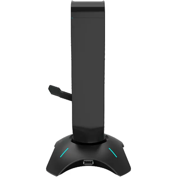 Gaming 3 in 1 Headset stand, Bungee and USB 2.0 hub, 2 USB hub, 1.5m standard USB to USB 5mm PVC cable, Weighted design with non-slip grip, (2)