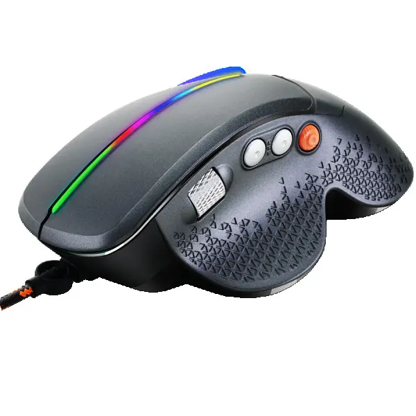 Wired High-end Gaming Mouse with 6 programmable buttons, sunplus optical sensor, 6 levels of DPI and up to 6400, 2 million times key life, 