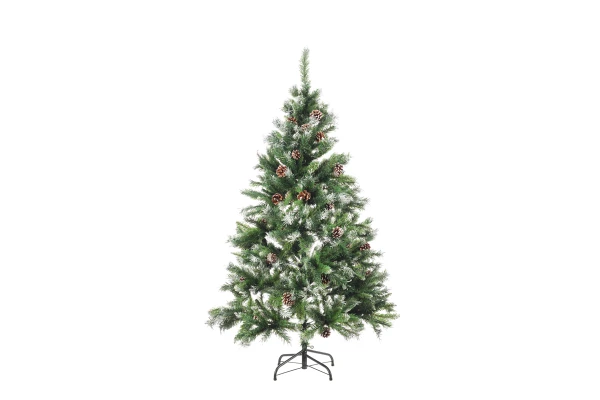 Novogodišnja jelka, PVC, sa mrazom i šišarkama, 210 cm, 944 grana 