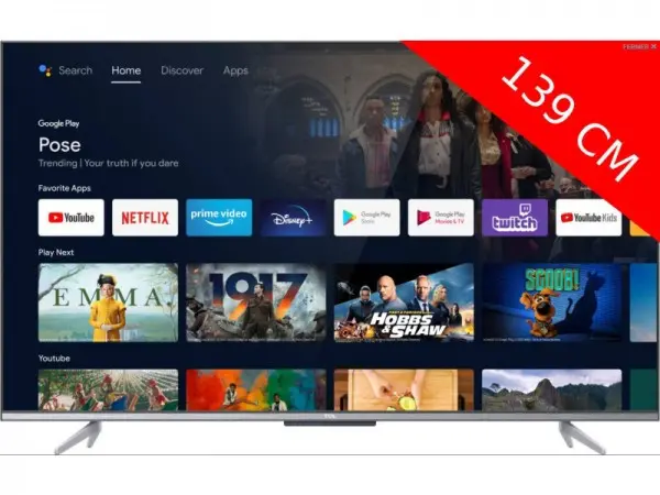 TCL TV 55P725, 55'', 4K Ultra HD, DVB-T2CS2