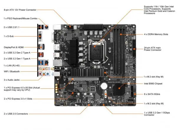 MB s1200 MSI B560M PRO-VDH WIFI