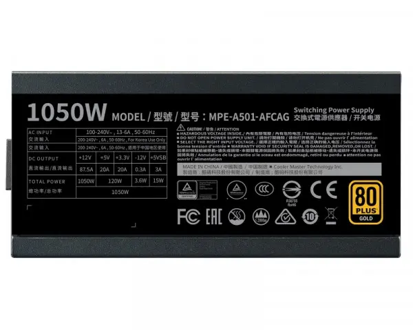COOLER MASTER MWE Gold V2 1050W napajanje (MPE-A501-AFCAG-EU) 5Y
