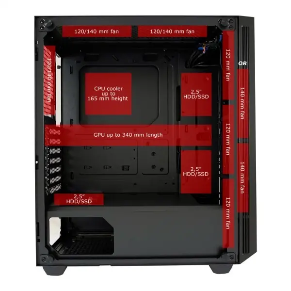 KUCISTE LC Power LC-707B-ON Strike Force X 1xUSB3.0 2xUSB2.0