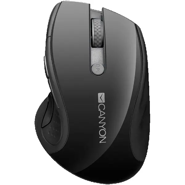CANYON MW-01 2.4GHz wireless mouse with 6 buttons, optical tracking - blue LED, DPI 100012001600, Black pearl glossy, 113x71x39.5mm, 0.07kg