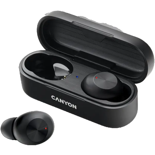 Canyon TWS-1 Bluetooth headset, with microphone, BT V5.0, Bluetrum AB5376A2, battery EarBud 45mAh*2+Charging Case 300mAh, cable length 0.3m