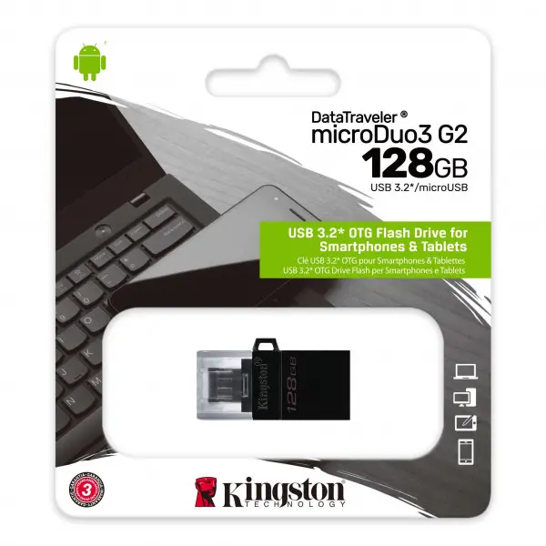 USB memorija KINGSTON DTDUO3G2128GBmicroDuo3.2crna' ( 'DTDUO3G2128GB' ) 