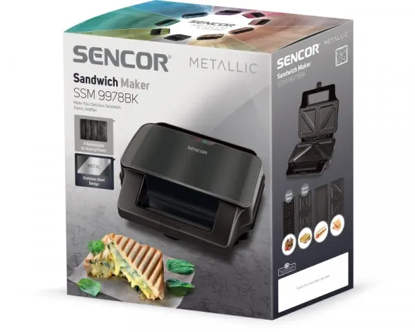SENCOR SSM 9978BK preklopni toster 4 u 1