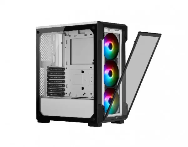 Kućište CORSAIR ICUE 220T Midi-Tower ATXkaljeno staklobez napajanjaGamingRGBbelo-crna' ( 'CC-9011191-WW' ) 