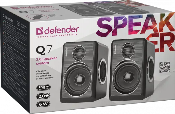 Zvucnici Defender Q7 2.0 System 6W USB Black